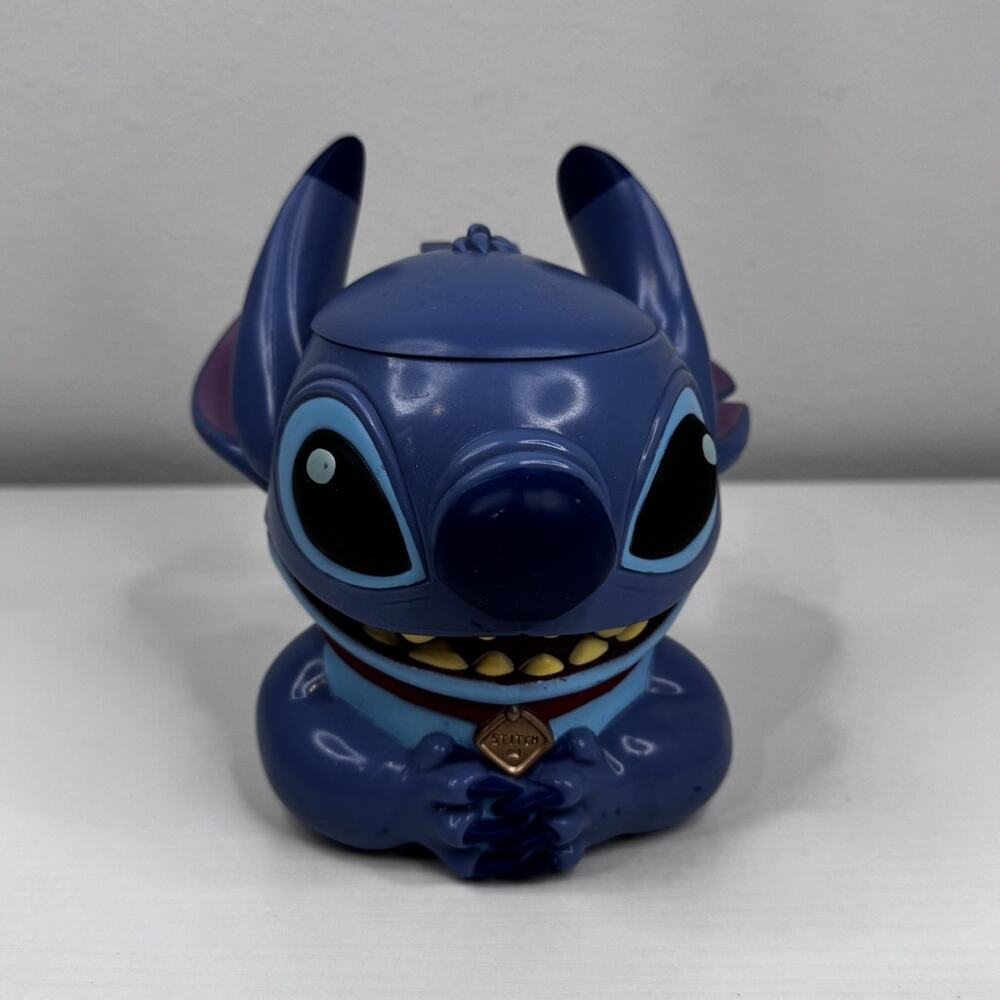 Disney On Ice Blue Lilo Stitch Souvenir Mug Cup With Lid Disney Memorabilia